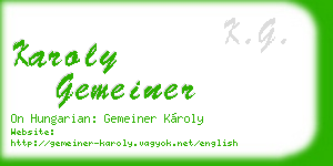 karoly gemeiner business card
